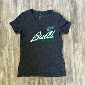 Gray USF Bulls V-Neck T-Shirt